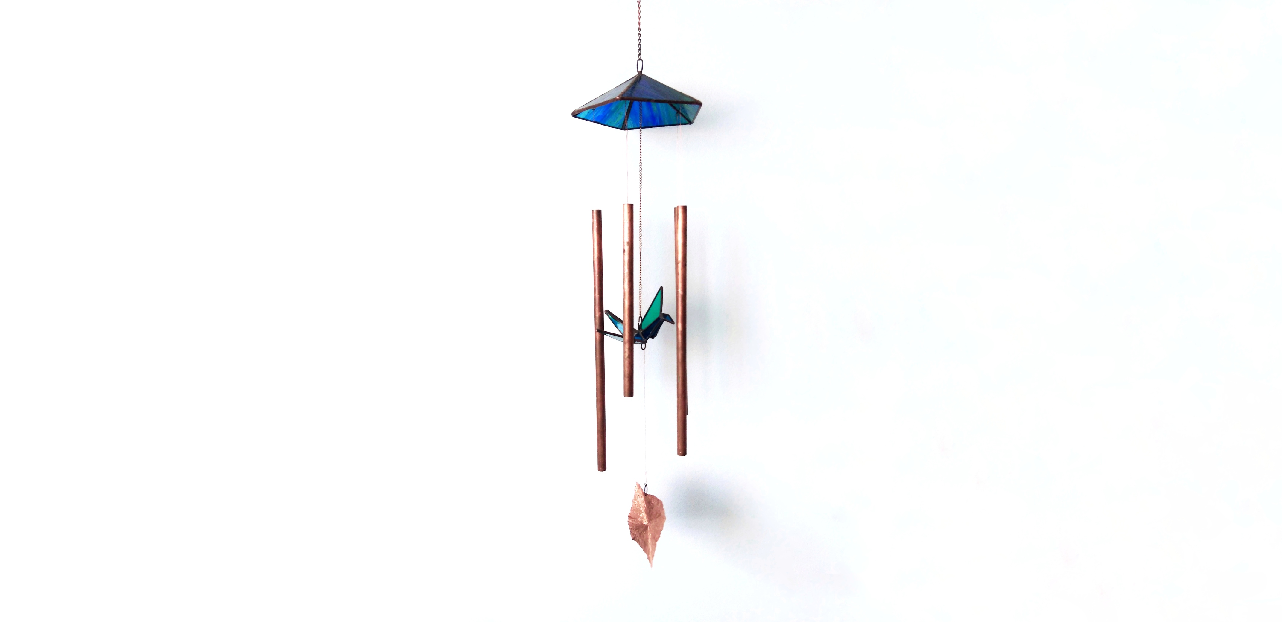 Stained glass wind chime